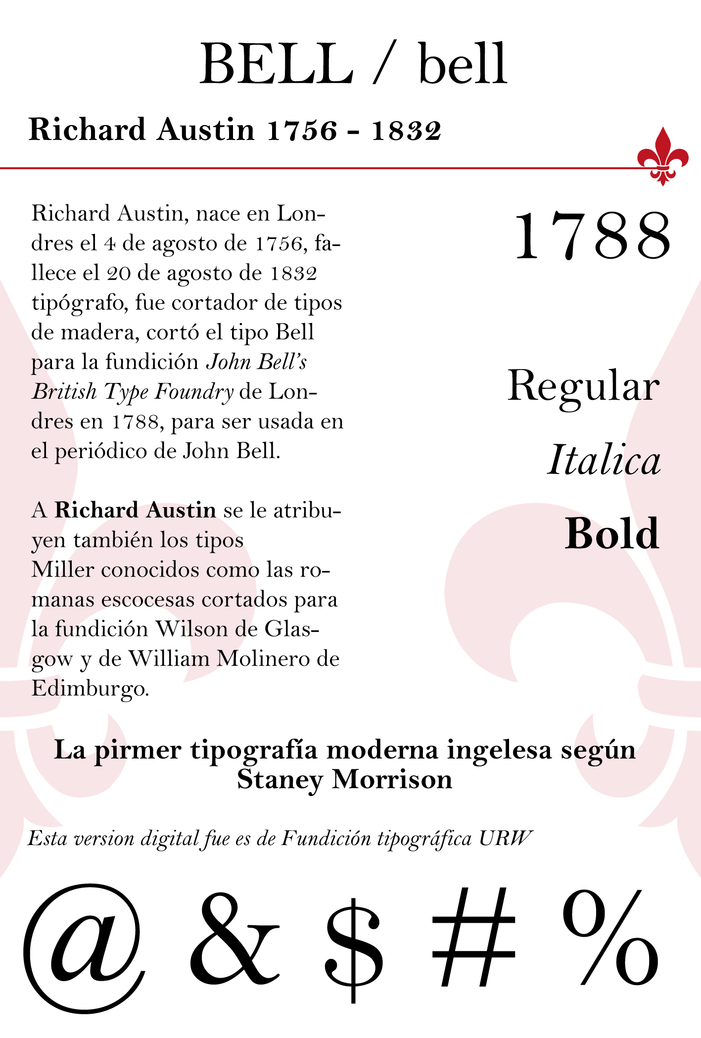 Tipografía Bell Delyrarte