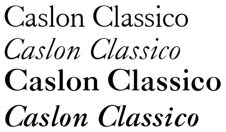 tipografía caslon