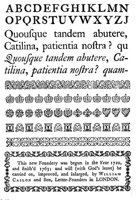 tipografía caslon